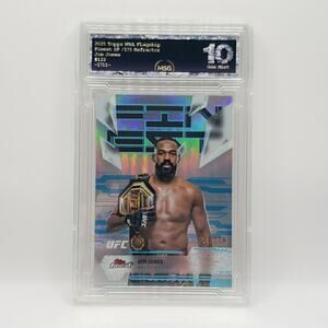 2025 Topps Finest UFC 122 Jon Jones Uncommon Blue Refractor SP /175 Graded 10